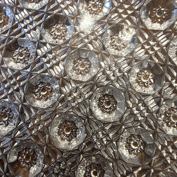 Vintage Clear Glass 7.5" Plate – Cane Octagonal Hobnail Pattern - Picture 5 of 5